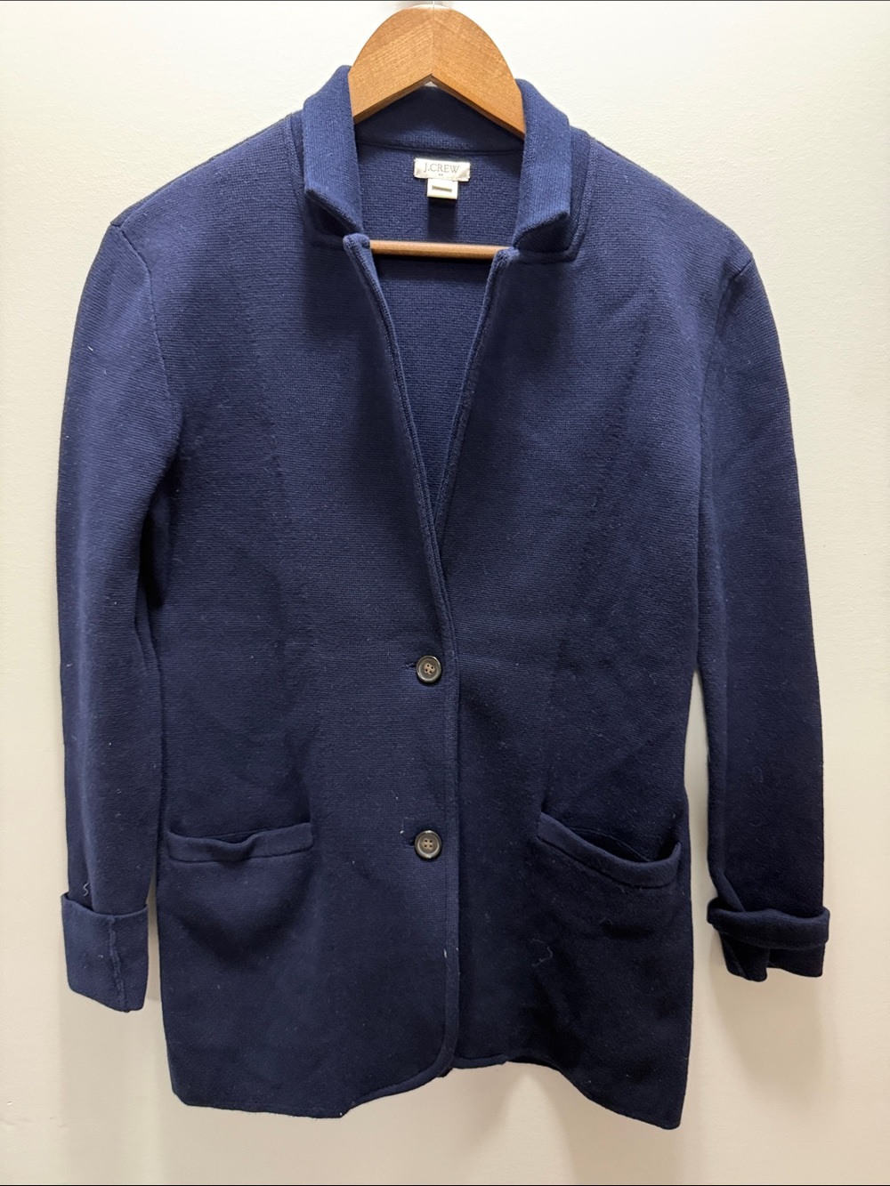 J. Crew 90'S/Y2K Navy Pea Coat Jacket Size XS 27.5 x 20
